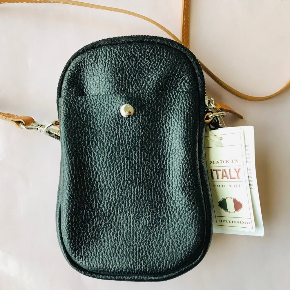 Divina Firenze Italian Genuine Leather Crossbody Black  Made in Italy - Picture 5 of 7